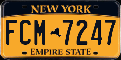 NY license plate FCM7247