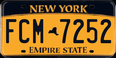 NY license plate FCM7252