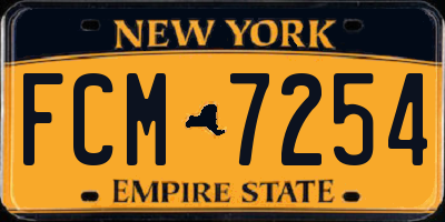 NY license plate FCM7254