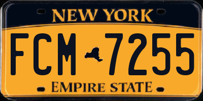 NY license plate FCM7255