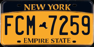 NY license plate FCM7259