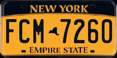 NY license plate FCM7260