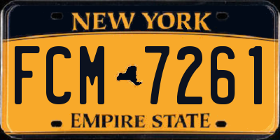 NY license plate FCM7261