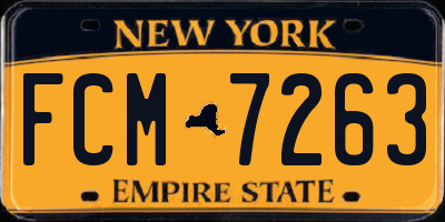 NY license plate FCM7263