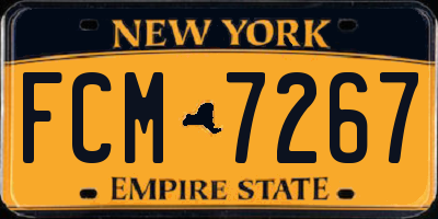 NY license plate FCM7267