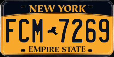 NY license plate FCM7269