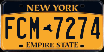NY license plate FCM7274