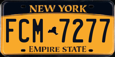 NY license plate FCM7277