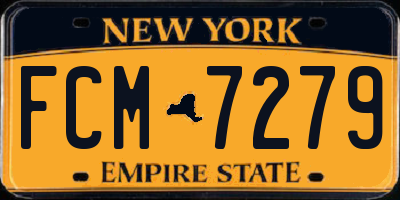 NY license plate FCM7279