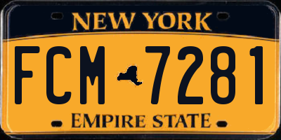 NY license plate FCM7281