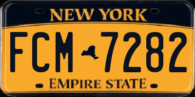 NY license plate FCM7282