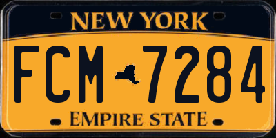 NY license plate FCM7284