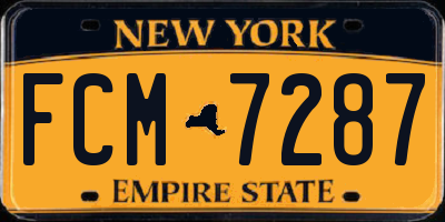 NY license plate FCM7287