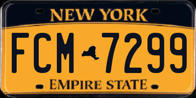NY license plate FCM7299