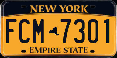 NY license plate FCM7301