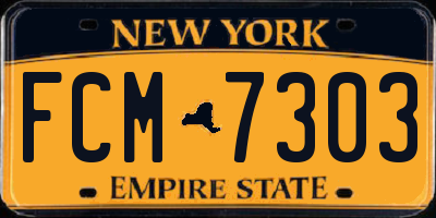 NY license plate FCM7303