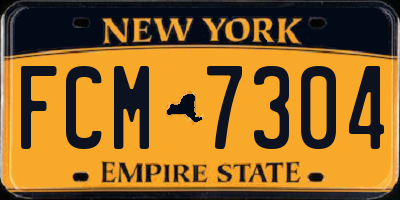 NY license plate FCM7304