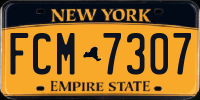 NY license plate FCM7307