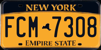NY license plate FCM7308