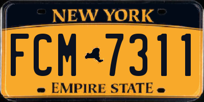 NY license plate FCM7311
