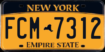 NY license plate FCM7312