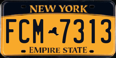 NY license plate FCM7313