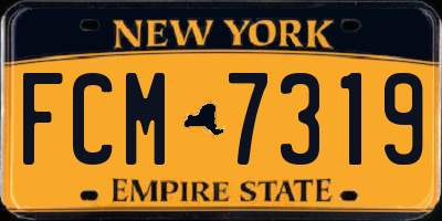 NY license plate FCM7319