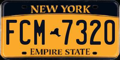 NY license plate FCM7320