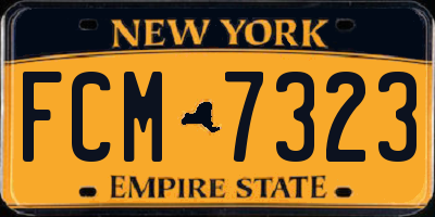NY license plate FCM7323