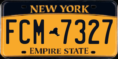 NY license plate FCM7327