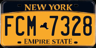 NY license plate FCM7328