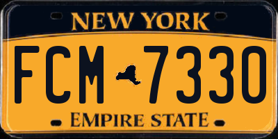 NY license plate FCM7330