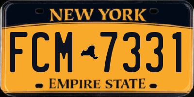 NY license plate FCM7331