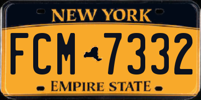 NY license plate FCM7332