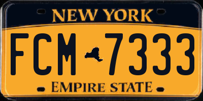 NY license plate FCM7333