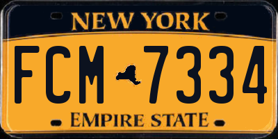 NY license plate FCM7334