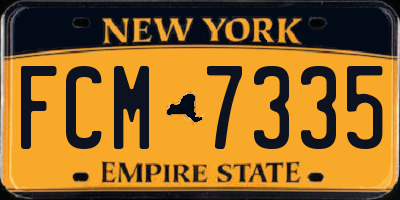 NY license plate FCM7335