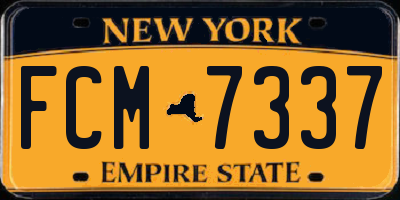 NY license plate FCM7337