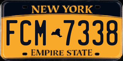 NY license plate FCM7338