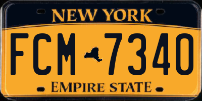 NY license plate FCM7340