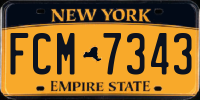 NY license plate FCM7343