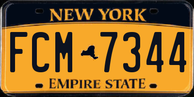 NY license plate FCM7344