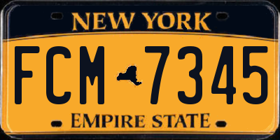 NY license plate FCM7345