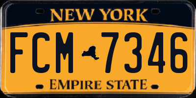 NY license plate FCM7346