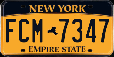 NY license plate FCM7347