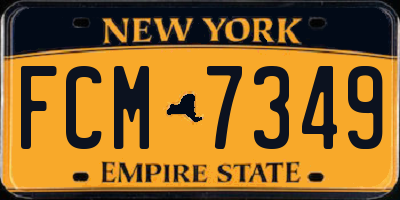 NY license plate FCM7349