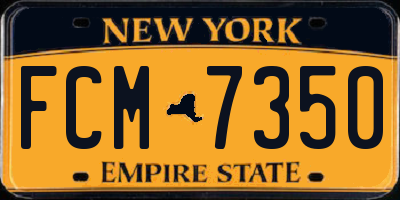 NY license plate FCM7350