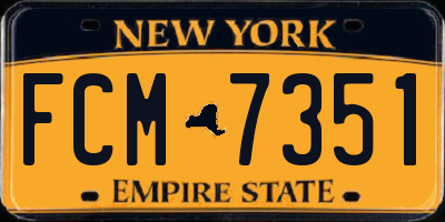 NY license plate FCM7351
