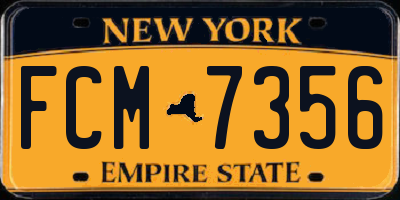 NY license plate FCM7356