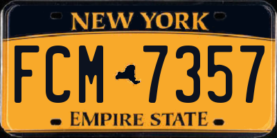 NY license plate FCM7357